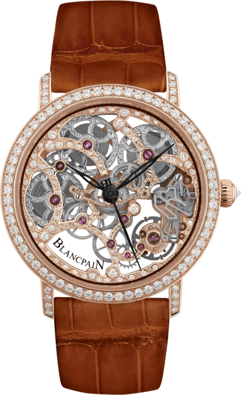 Blancpain,Villeret 38mm,38mm,Red Gold,Skeleton,Handwound,192hours,In-house Caliber,6633,6633-2900-55B