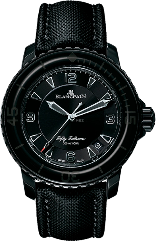 Blancpain,Fifty Fathoms 45mm,45mm,Ceramic,Black,Automatic,Day,Anti-magnetic,5015,5015-11C30-52A