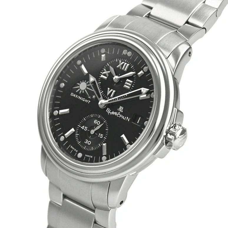 Blancpain,Léman 38mm,38mm,Stainless Steel,Black,Automatic,Day,Dule Time,Day / Night Indication,2160,2160-1130-71