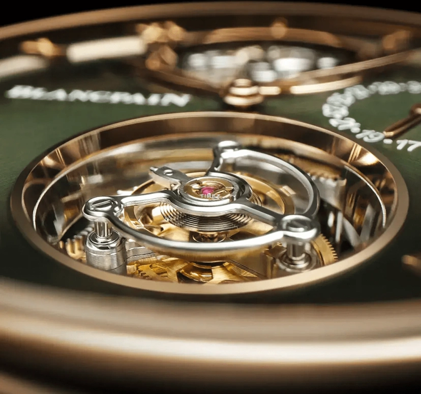 Blancpain,Villeret 44.60mm,44.60mm,Red Gold,Green,Automatic,Day,Tourbillon,2322 3653 55B