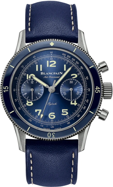 Blancpain,Air Command 42.50mm,42.50mm,Titanium Gold,Blue,Automatic,50hours,In-house Caliber,AC02,AC02-12B40-63B