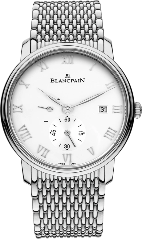 Blancpain,Villeret 40mm,40mm,Stainless Steel,White,Handwound,Date,Power Reserve Indicator,6606,6606-1127-MMB
