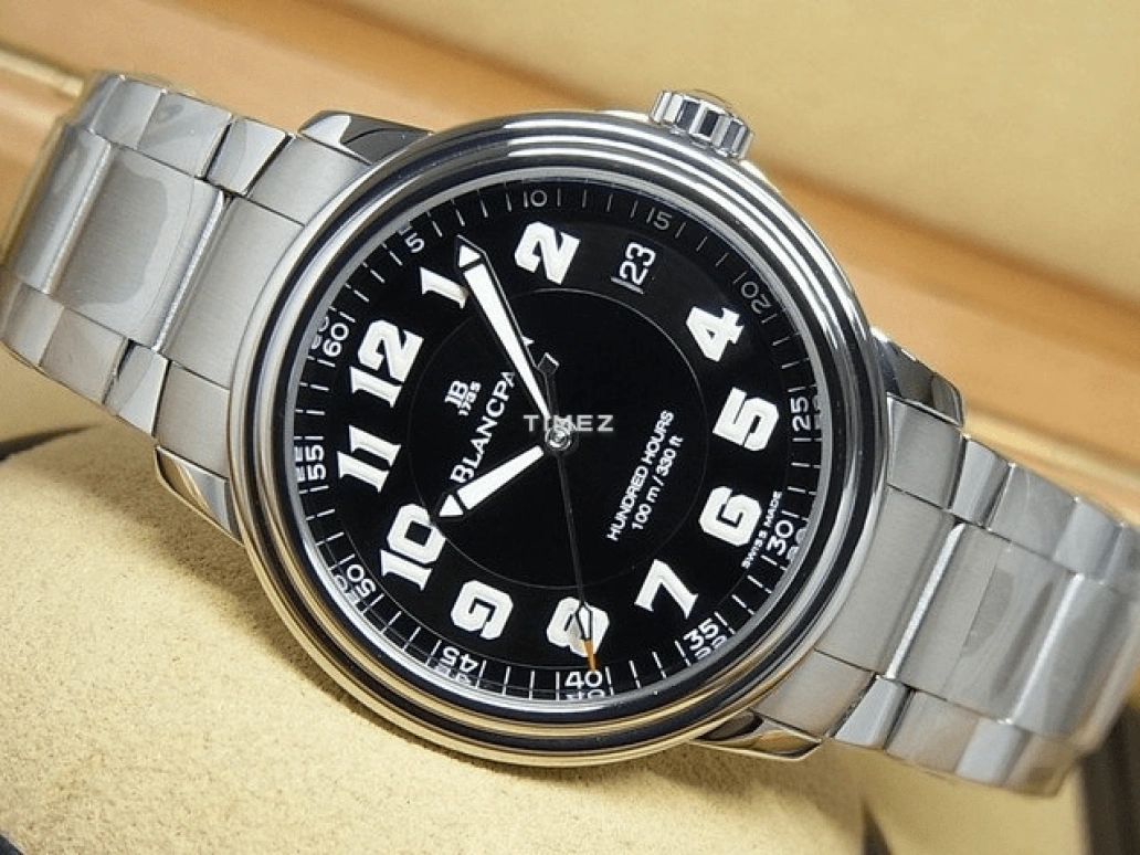 Blancpain,Léman 38mm,38mm,Stainless Steel,Black,Automatic,Day,100hours,2100,2100-1130-M