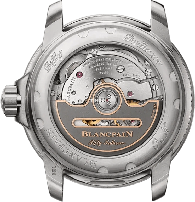 Blancpain,Fifty Fathoms 38.20mm,38.20mm,Titanium,Sapphire,Blue,Automatic,Day,100hours,5007,5007-12B40-NAOA