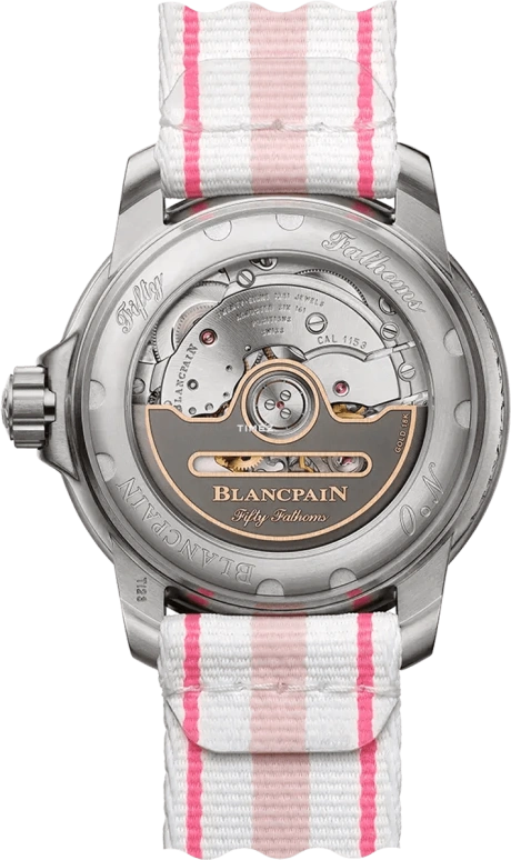 Blancpain,Fifty Fathoms 38.20mm,38.20mm,Titanium,Sapphire,White,Automatic,100hours,In-house Caliber,5007,5007-12B44R-NAFA
