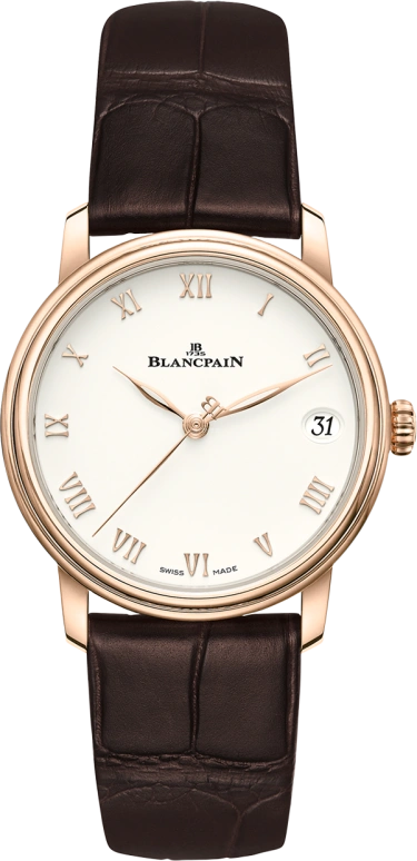 Blancpain,Villeret 33.20mm,33.20mm,Red Gold,White,Automatic,100hours,In-house Caliber,6127,6127-3642-55B