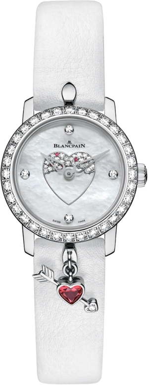 Blancpain,Ladybird 21.50mm,21.50mm,White Gold,White,Automatic,38hours,In-house Caliber,0063F,0063F-1954-63A