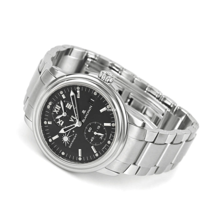 Blancpain,Léman 38mm,38mm,Stainless Steel,Black,Automatic,Day,Dule Time,Day / Night Indication,2160,2160-1130-71