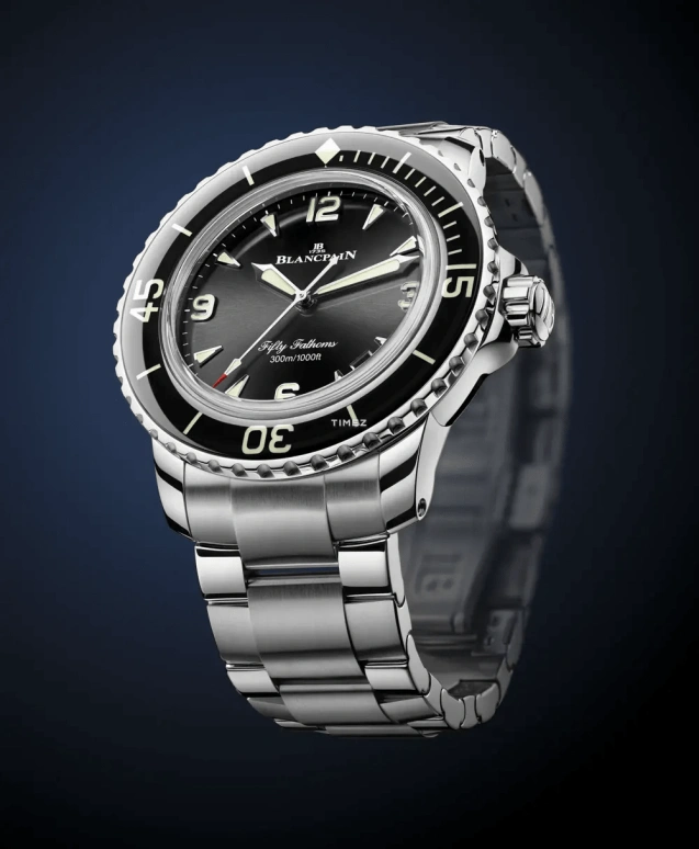 Blancpain,Fifty Fathoms 42.30mm,42.30mm,Stainless Steel,Ceramic,Black,Automatic,Day,120hours,5010,5010-1130-71S