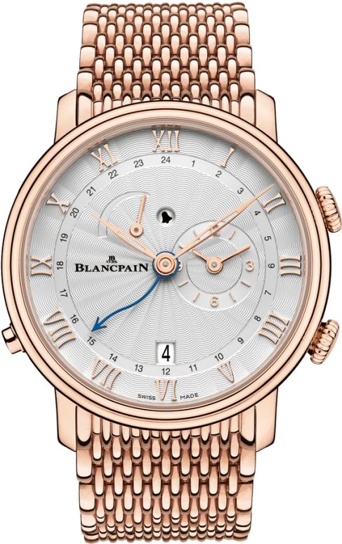Blancpain,Villeret 40.30mm,40.30mm,Red Gold,White,Automatic,Date,Power Reserve Indicator,Alarm,6640,6640-3642-MMB