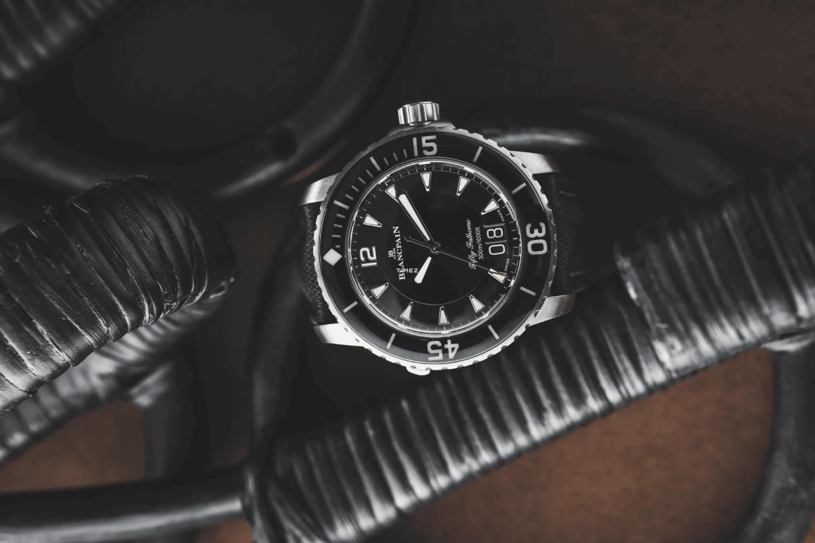 Blancpain,Fifty Fathoms 45mm,45mm,Titanium,Black,Automatic,Big Date,120hours,5050,5050-12B30-B52B