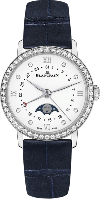 Blancpain,Villeret 29.20mm,29.20mm,Stainless Steel,White,In-house Caliber,Sapphire,Crystal Glass,6106,6106-4628-55A