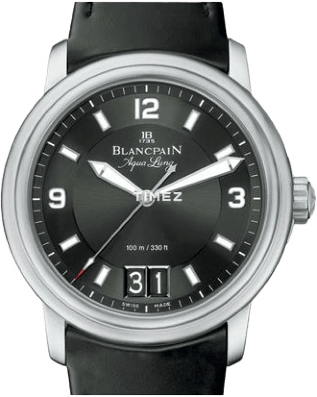 Blancpain,Léman 40mm,40mm,Stainless Steel,Black,Sapphire,Crystal Glass,Open,2850B,2850B-1130A-64B