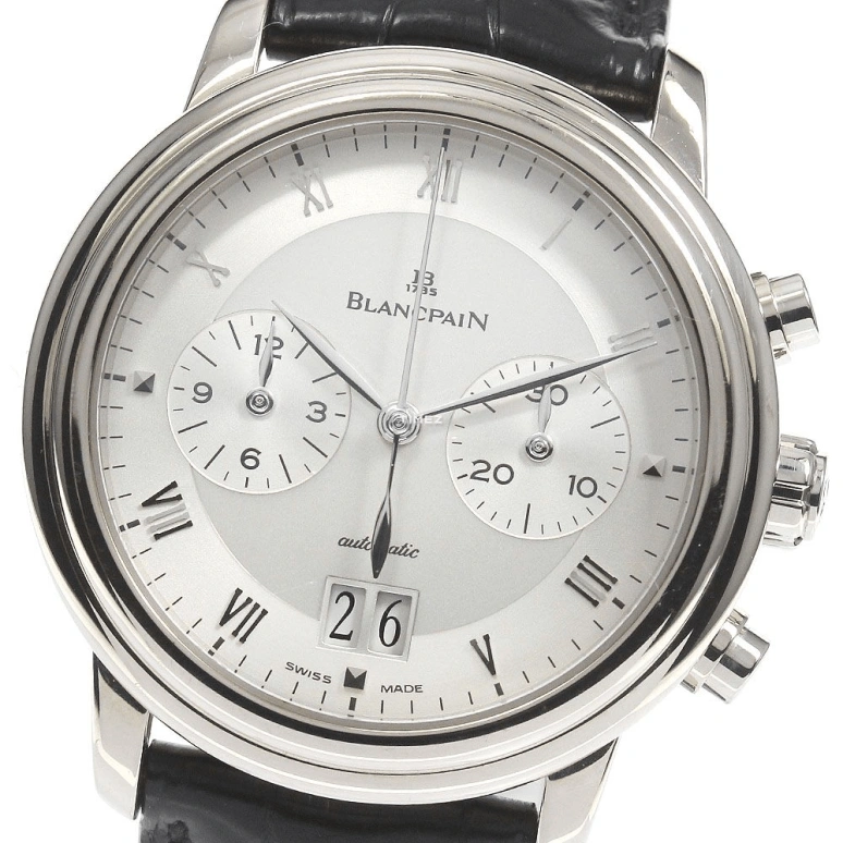 Blancpain,Villeret 38mm,38mm,White Gold,White,Automatic,Chronograph,Day,6885,6885-1542-55