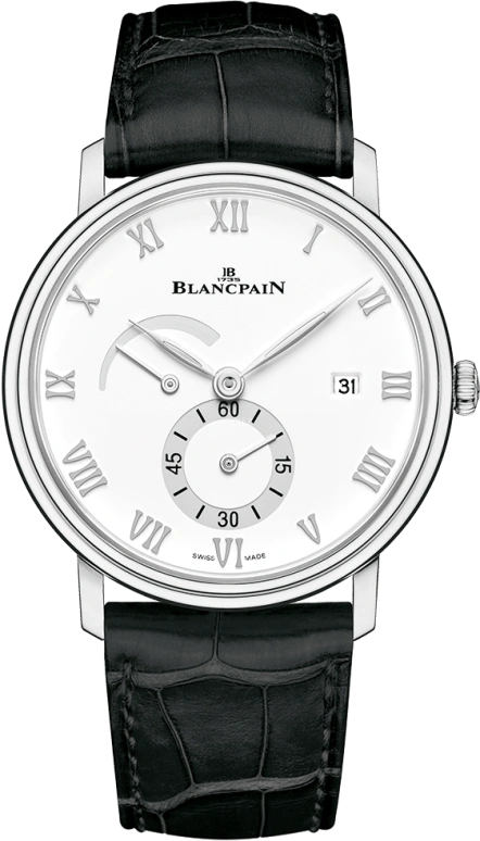 Blancpain,Villeret 40mm,40mm,Stainless Steel,White,Handwound,Date,Power Reserve Indicator,6606A,6606A-1127-55B