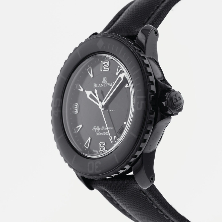 Blancpain,Fifty Fathoms 45mm,45mm,Ceramic,Black,Automatic,Day,Anti-magnetic,5015,5015-11C30-52A
