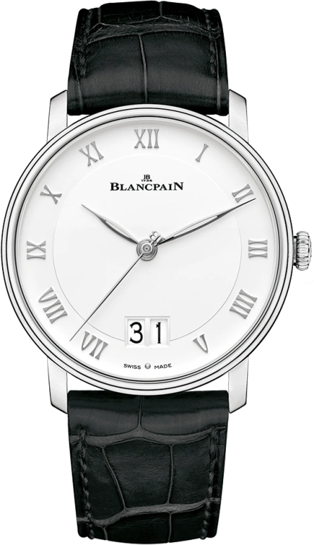 Blancpain,Villeret 40mm,40mm,Stainless Steel,White,Automatic,Big Date,72hours,6669,6669-1127-55B