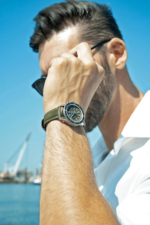 Blancpain,Air Command 36.20mm,36.20mm,Titanium,Green,Automatic,Chronograph,Flyback,AC03 12B53 63B