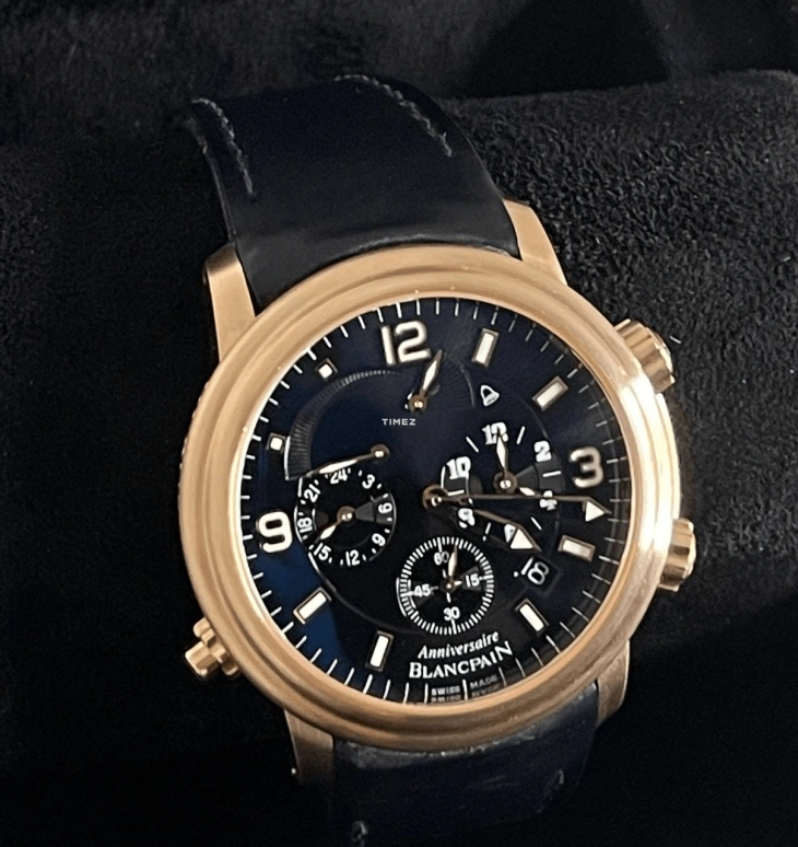 Blancpain,Léman 40mm,40mm,Rose Gold,Black,Automatic,Day,Power Reserve Indicator,Dule Time,Alarm,40hours,In-house Caliber,2041B,2041B-3630-64B