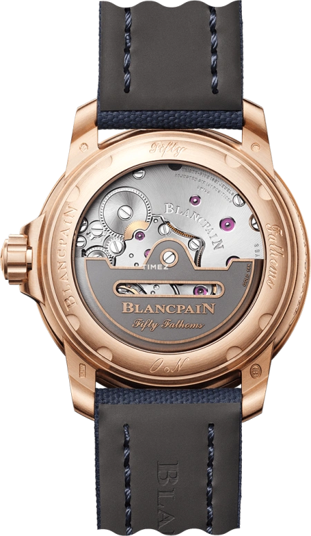Blancpain,Fifty Fathoms 42.30mm,42.30mm,Red Gold,Blue,Automatic,Day,120hours,5010 36B40 O52B