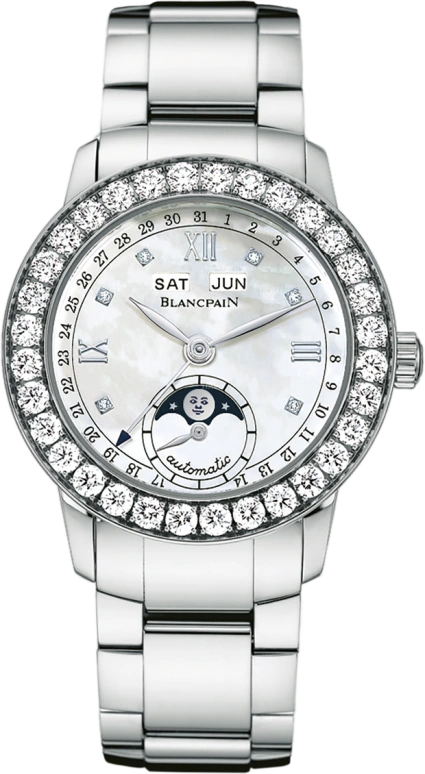 Blancpain,Ladybird 33.70mm,33.70mm,White Gold,Silver White,Automatic,100hours,In-house Caliber,2360,2360-1991A-75A