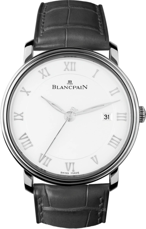 Blancpain,Villeret 40mm,40mm,Stainless Steel,White,Automatic,Day,100hours,6651,6651-1127-55B