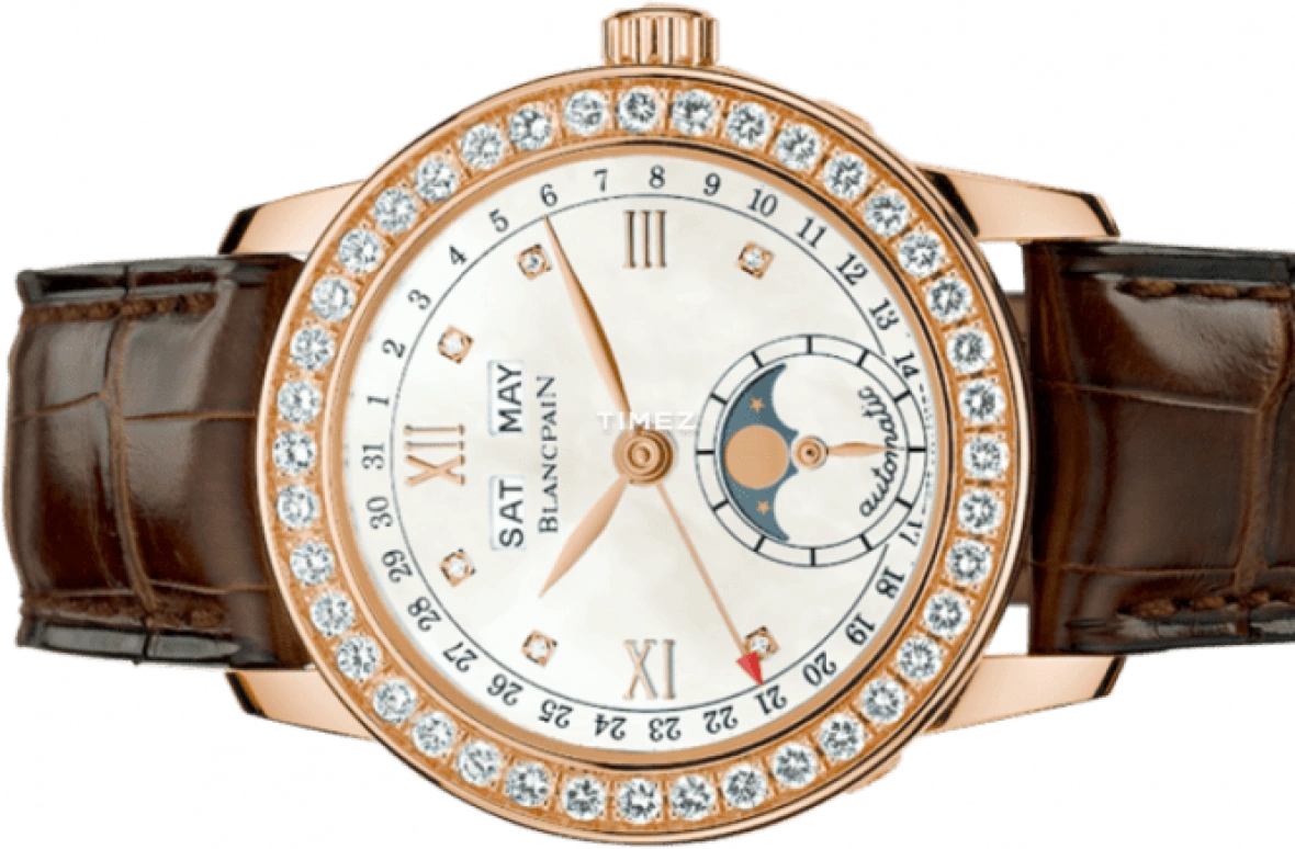 Blancpain,Ladybird 33.70mm,33.70mm,Red Gold,White,Automatic,100hours,In-house Caliber,2360,2360-2991A-55