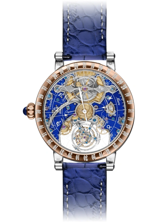 Bovet,Dimier 46mm,46mm,White Gold,Red Gold,Blue,Handwound,Moonphase,Annual Calendar,Month,Date,Sapphire,Crystal Glass,Round,R20N004,R20N004-GPHG2022