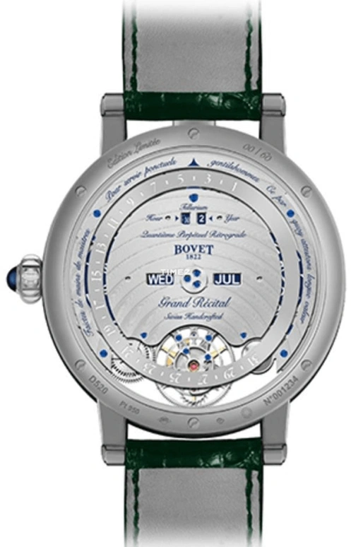 Bovet,Dimier 46.30mm,46.30mm,Platinum,Skeleton,Handwound,Moonphase,Perpetual Calendar,Day,Tourbillon,Sapphire,Crystal Glass,Round,R220016