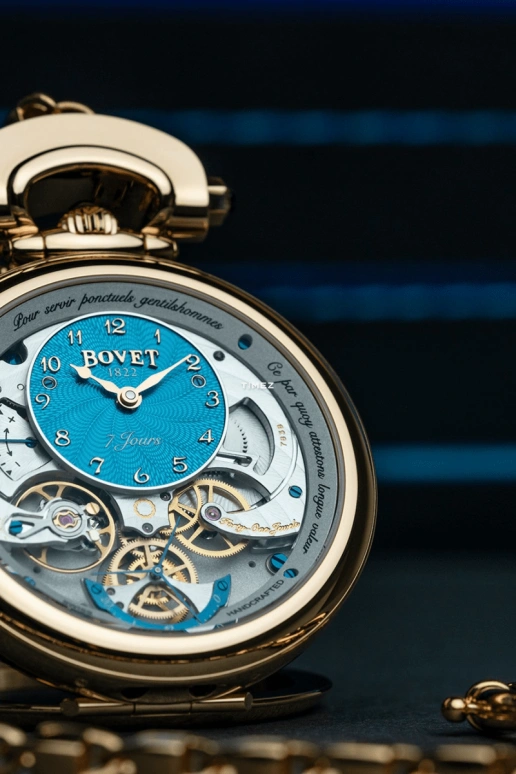 Bovet,Fleurier 43mm,43mm,Red Gold,Blue,Handwound,Power Reserve Indicator,Sapphire,Crystal Glass,AI43031