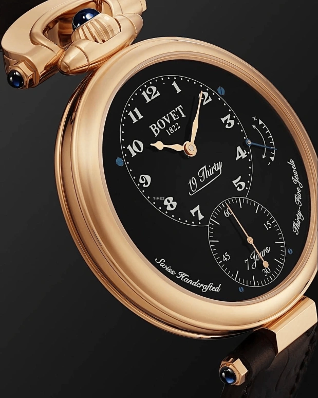 Bovet,Fleurier 42mm,42mm,Rose Gold,Black,Handwound,Power Reserve Indicator,Sapphire,Crystal Glass,NTR0029