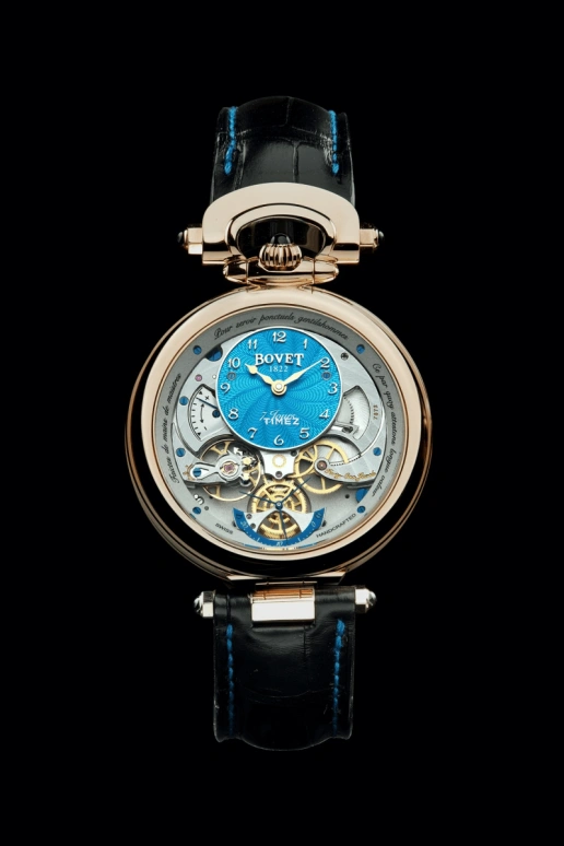 Bovet,Fleurier 43mm,43mm,Red Gold,Blue,Handwound,Power Reserve Indicator,Sapphire,Crystal Glass,AI43031
