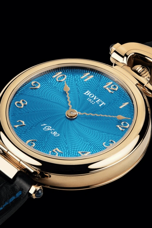 Bovet,Fleurier 43mm,43mm,Red Gold,Blue,Handwound,Power Reserve Indicator,Sapphire,Crystal Glass,AI43031