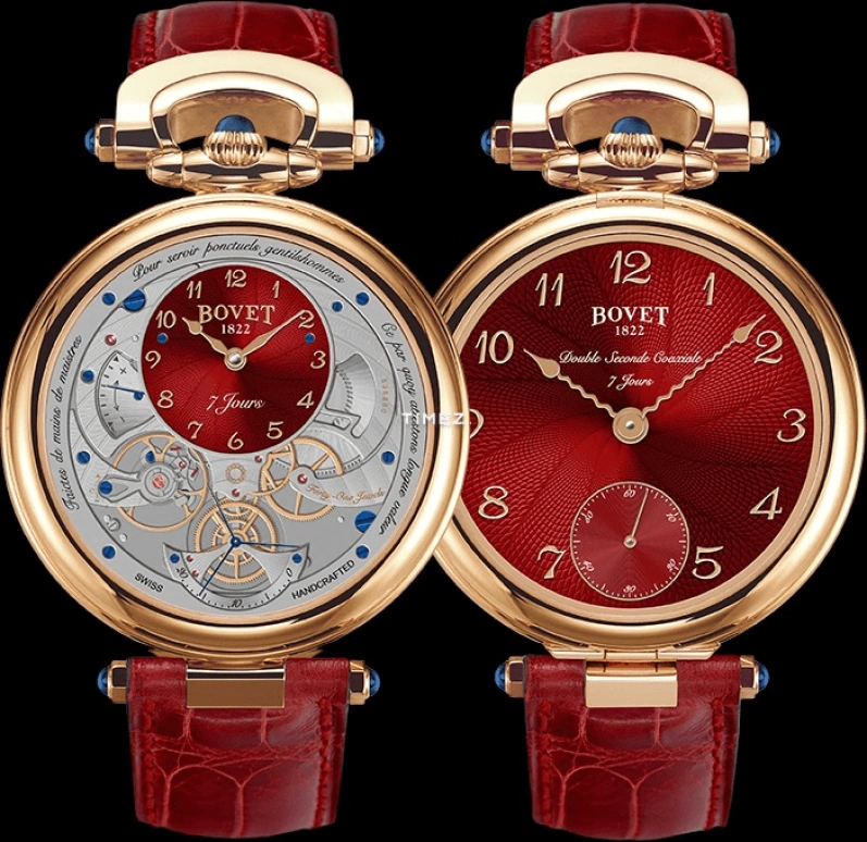 Bovet,Fleurier 43mm,43mm,Rose Gold,Skeleton,Red,Handwound,Power Reserve Indicator,Sapphire,Crystal Glass,AI43027