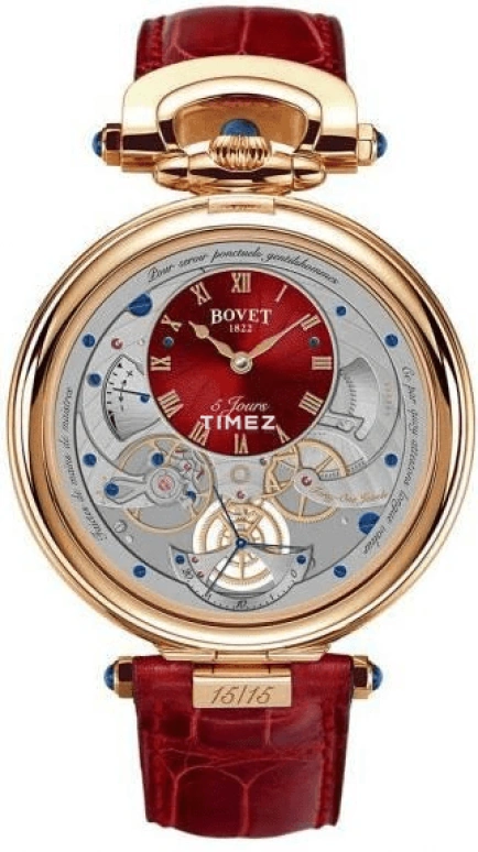 Bovet,Fleurier 43.30mm,43.30mm,Rose Gold,Skeleton,Handwound,Annual Calendar,Month,Date,Day,Sapphire,Crystal Glass,Round,ACQPR015