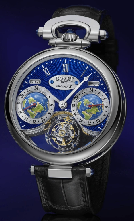 Bovet,Other 46mm,46mm,White Gold,Blue,Skeleton,Handwound,Power Reserve Indicator,Tourbillon,AIVX004