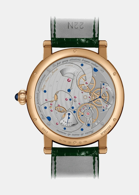 Bovet,Dimier 42mm,42mm,Rose Gold,Green,Handwound,Day,Sapphire,Crystal Glass,R150011