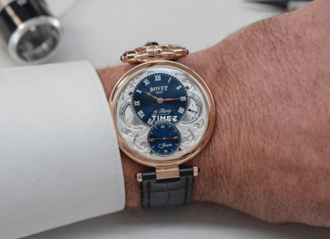 Bovet,Fleurier 42mm,42mm,Rose Gold,Skeleton,Blue,Handwound,Power Reserve Indicator,Sapphire,Crystal Glass,NTR0030,NTR0030-SD123