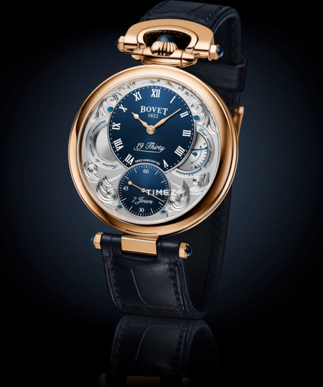 Bovet,Fleurier 42mm,42mm,Rose Gold,Skeleton,Blue,Handwound,Power Reserve Indicator,Sapphire,Crystal Glass,NTR0023