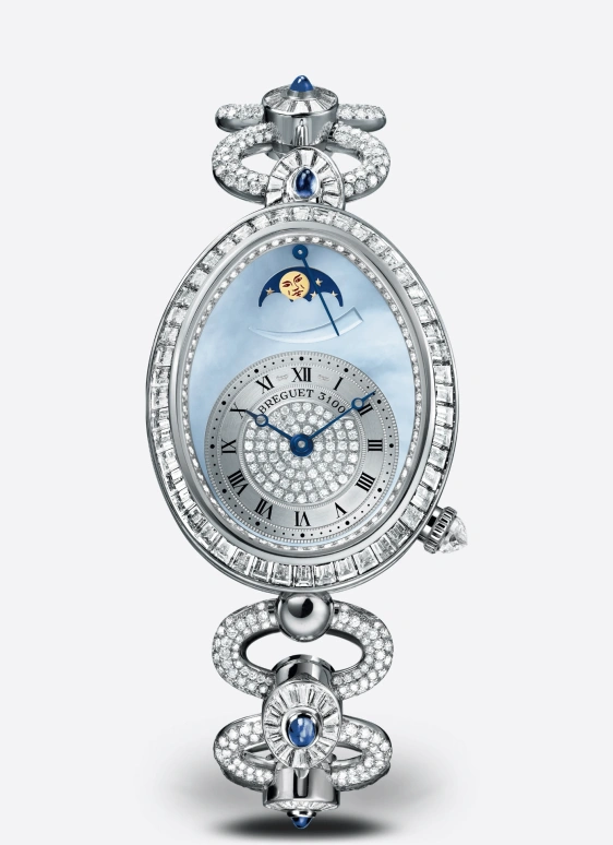 Breguet,Reine de Naples 38.50x30.45mm,38.50x30.45mm,White Gold,White,Automatic,In-house Caliber,Sapphire,Crystal Glass,8909BB,8909BB/VD/J29/DDD0