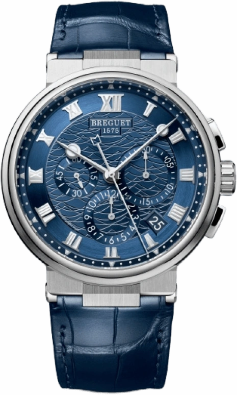 Breguet,Marine 42.30mm,42.30mm,White Gold,Blue,Automatic,Chronograph,Day,Flyback,5527BB,5527BB/Y2/9WV