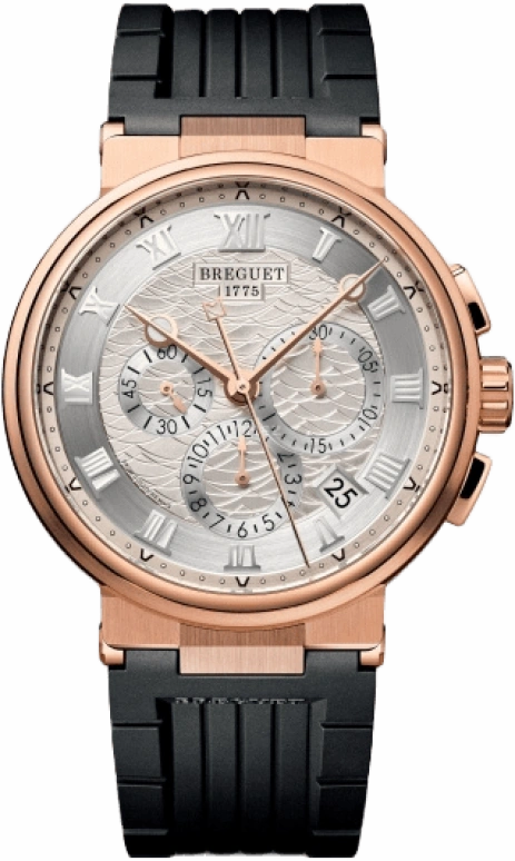 Breguet,Marine 42.30mm,42.30mm,Rose Gold,Silver,Automatic,Chronograph,Day,Flyback,5527BR,5527BR/12/5WV