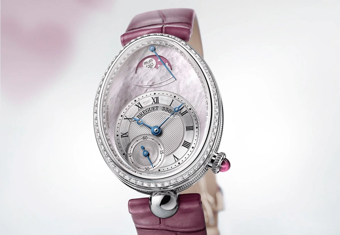 Breguet,Reine de Naples 28.45mm,28.45mm,White Gold,Pink,Automatic,Moonphase,Power Reserve Indicator,8905BB,8905BB/W2/964/D00D