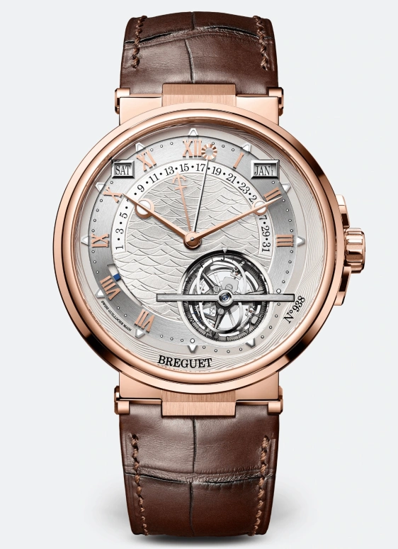 Breguet,Marine 43.90mm,43.90mm,Rose Gold,Silver,Automatic,Perpetual Calendar,Leap Year,Month,Date,80hours,In-house Caliber,5887BR,5887BR/12/9WV