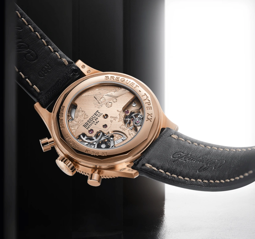 Breguet,Type XX - XXI - XXII 38.30mm,38.30mm,Breguet gold,Black,Handwound,Chronograph,Flyback,2075BH,2075BH/99/398