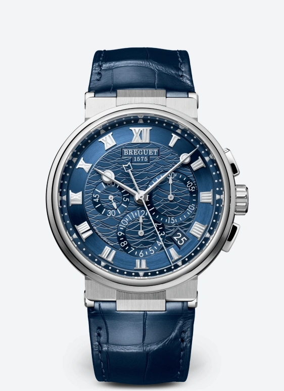 Breguet,Marine 42.30mm,42.30mm,White Gold,Blue,Automatic,Chronograph,Day,Flyback,5527BB,5527BB/Y2/9WV