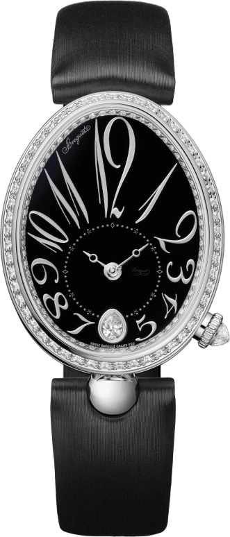 Breguet,Reine de Naples 36.50x28.45mm,36.50x28.45mm,White Gold,Black,Automatic,45hours,In-house Caliber,8918BB,8918BB/2N/764/D00D