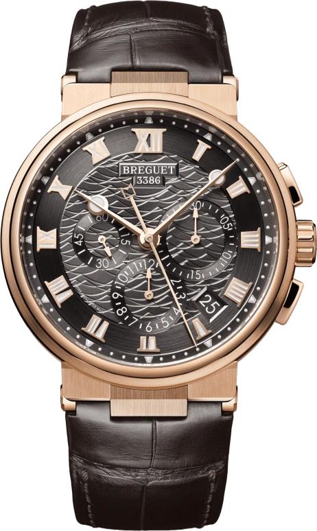 Breguet,Marine 42.30mm,42.30mm,Rose Gold,Grey,Automatic,Chronograph,Day,Flyback,5527BR,5527BR/G3/9WV