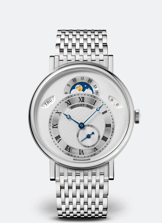 Breguet,Classique 39mm,39mm,White Gold,Silver,Automatic,Moonphase,Date,Day,7337BB,7337BB/1E/BV0