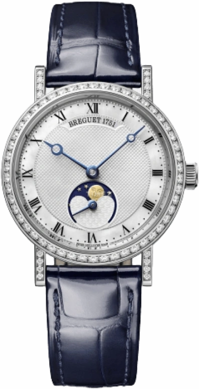 Breguet,Classique 30mm,30mm,White Gold,White,Automatic,Moonphase,44hours,9088BB,9088BB/52/964/DD0D